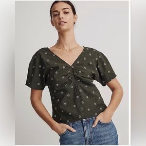 Madewell Voile Puff Sleeve top NWT